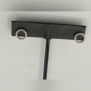 Gold tone Sterling Silver and cz earrings    M